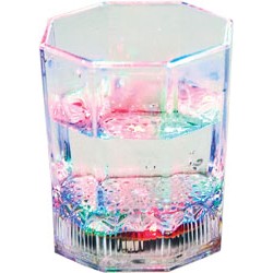 Светильник светод."Гранёный стакан",6LED,разноцв.,IP44,170ml,FL105 Остаток 10