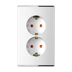 4127 Розетка 2-я з/к,вертик.Safety.Parthenon White